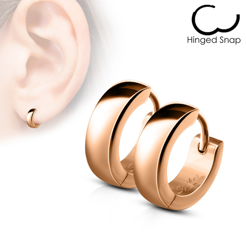 Dome Huggie Earrings Rose Gold Hoops