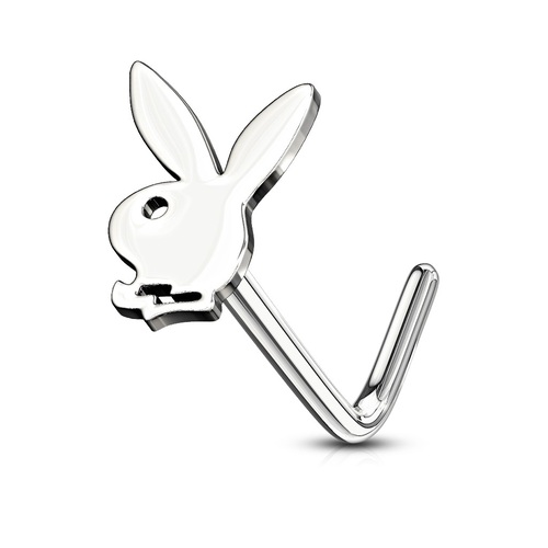 Authentic Playboy Brand L Pin Nose Piercing Jewelry Surgical Steel
