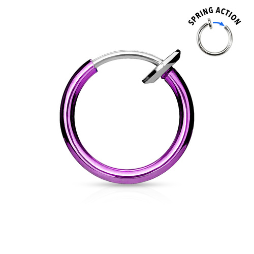 Fake Ring for Nose Lip Septum Lobe and Cartilage PINK PURPLE