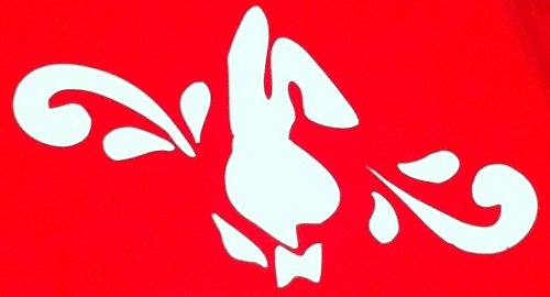 Single use stencils for temporary tattoos RED 6 Bunny Rabbit Vine