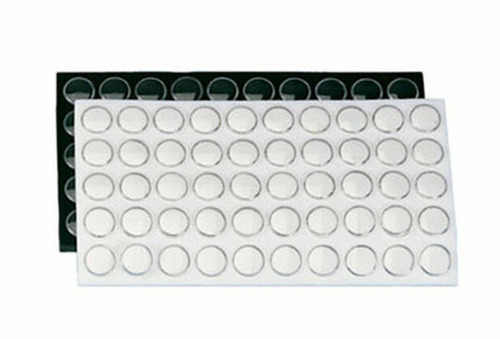 Full Size Foam Insert Small 50 clear jars with push lids - White